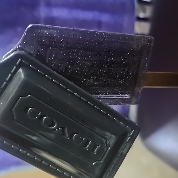 Coach Glittery Black and Solid Black Hang Lg. Tags 3.5" by 1.75" - Picture 6 of 10